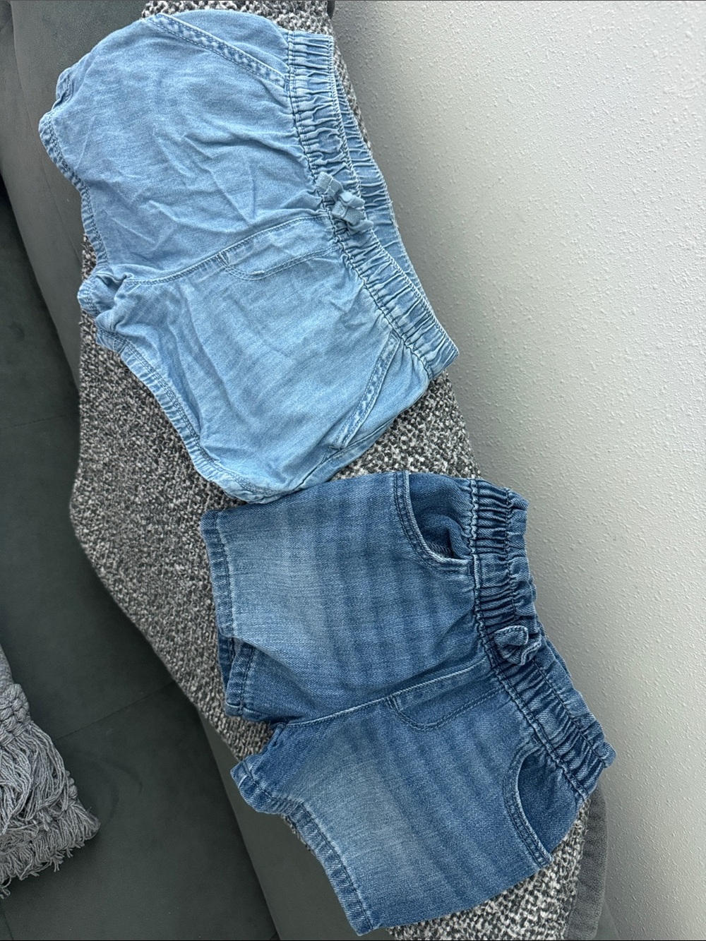 The Children's Place Light Blue & Medium Blue Denim Shorts Set